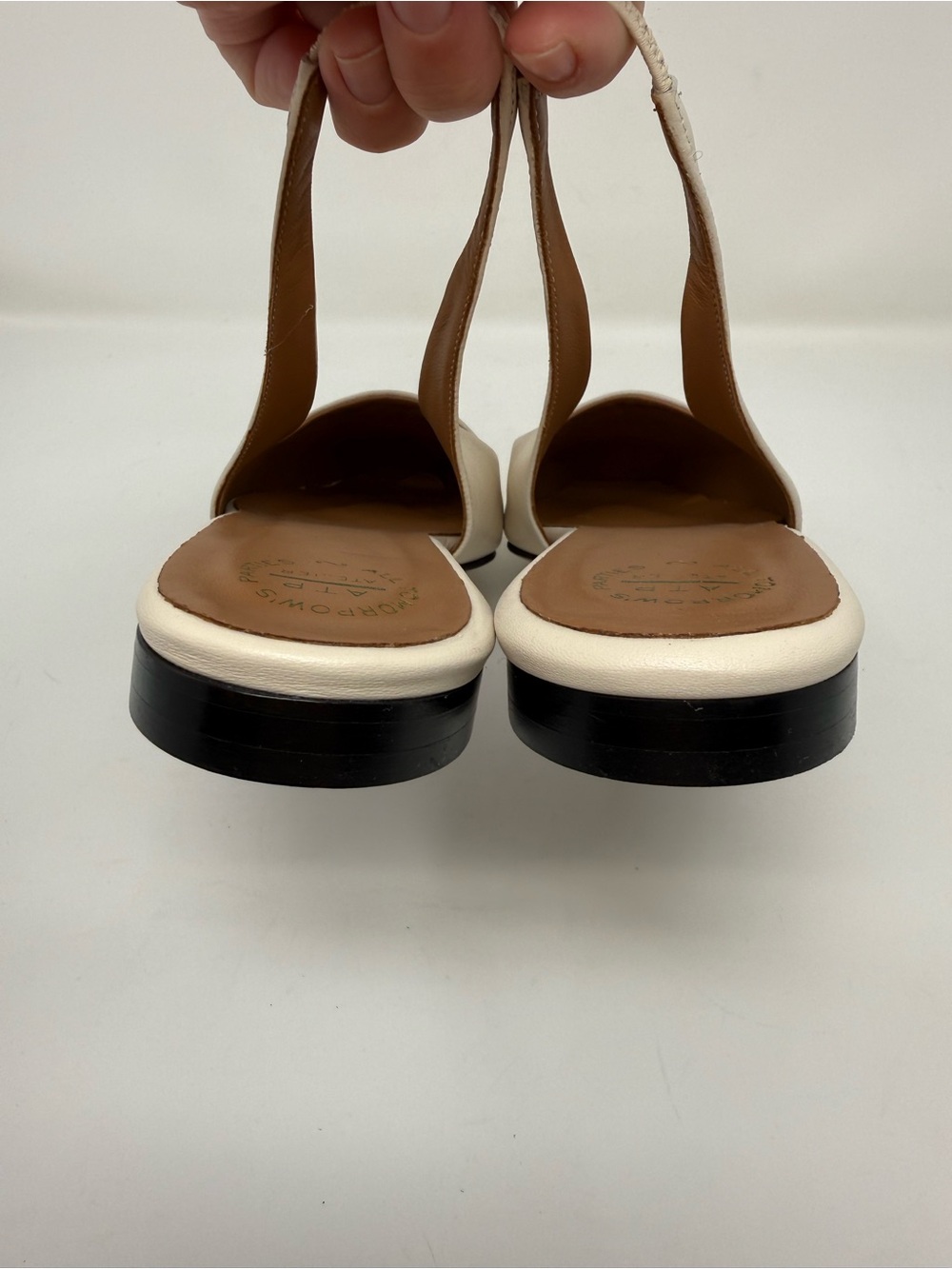 New ATP Atelier Plesio Flat Slingback Linen Leather Sz 10 - Picture 7 of 14